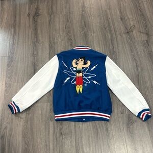 Blue and White bait x astroboy Varsity Jacket
